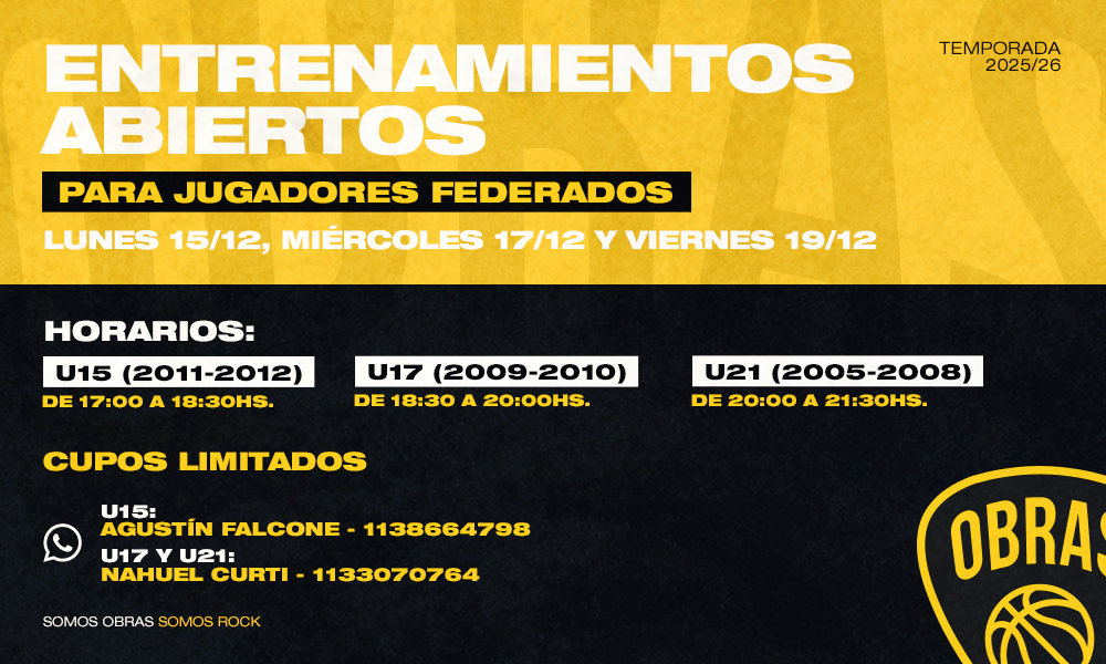 entrenamientos abiertos Obras